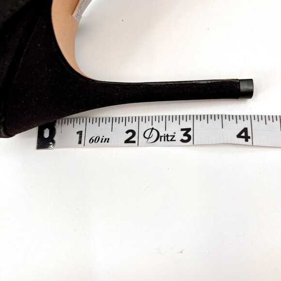 Arezzo Ivy High Stiletto Sandal Size 10B Black Satin Flower Rhinestone Accent - Picture 15 of 15